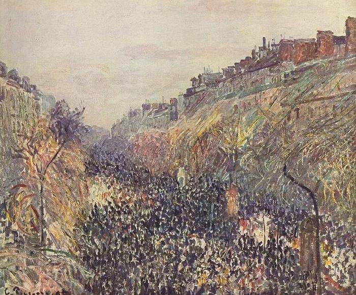 Camille Pissarro Faschingsdienstag auf dem Boulevard Montmartre bei Sonnenuntergang Norge oil painting art